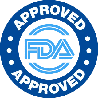 FlashBurn FDA-Registered Facility badge — produced in FDA-registered manufacturing facility